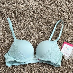 Elegant Light Blue Lace Bra